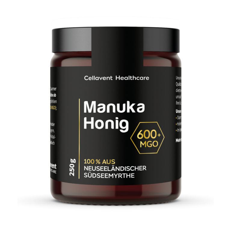 Manuka-Honig 600+ MGO Glas Front