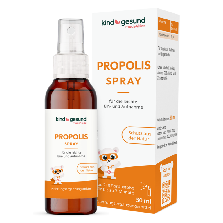 kindgesund Propolis-Spray Frontansicht mit Umkarton