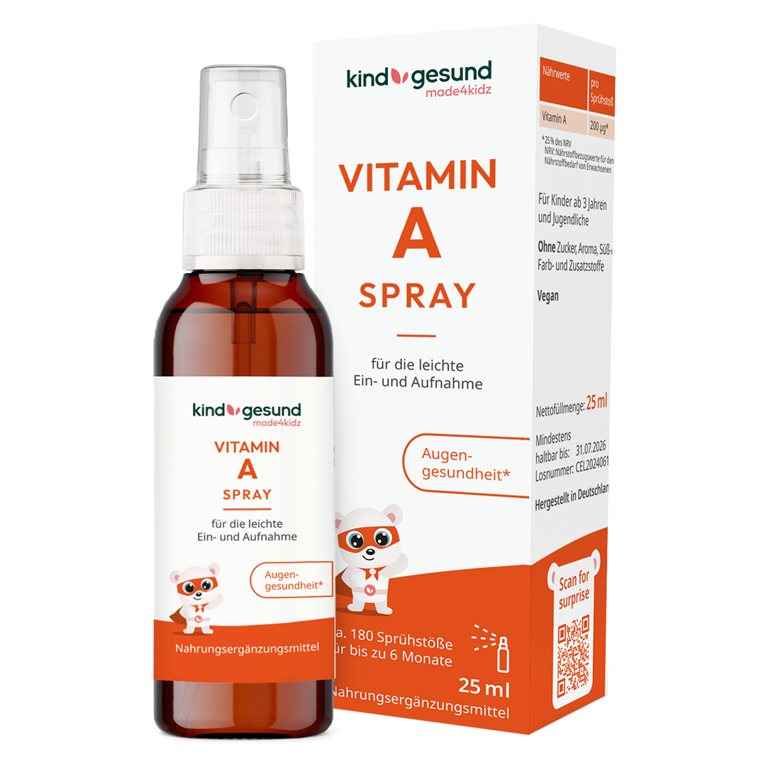 Vitamin A Spray für Kinder – kindgerecht effektiv für Augen, Haut und Immunsystem